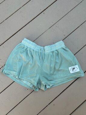 Nike Women's Light Mint Mesh Athletic Shorts